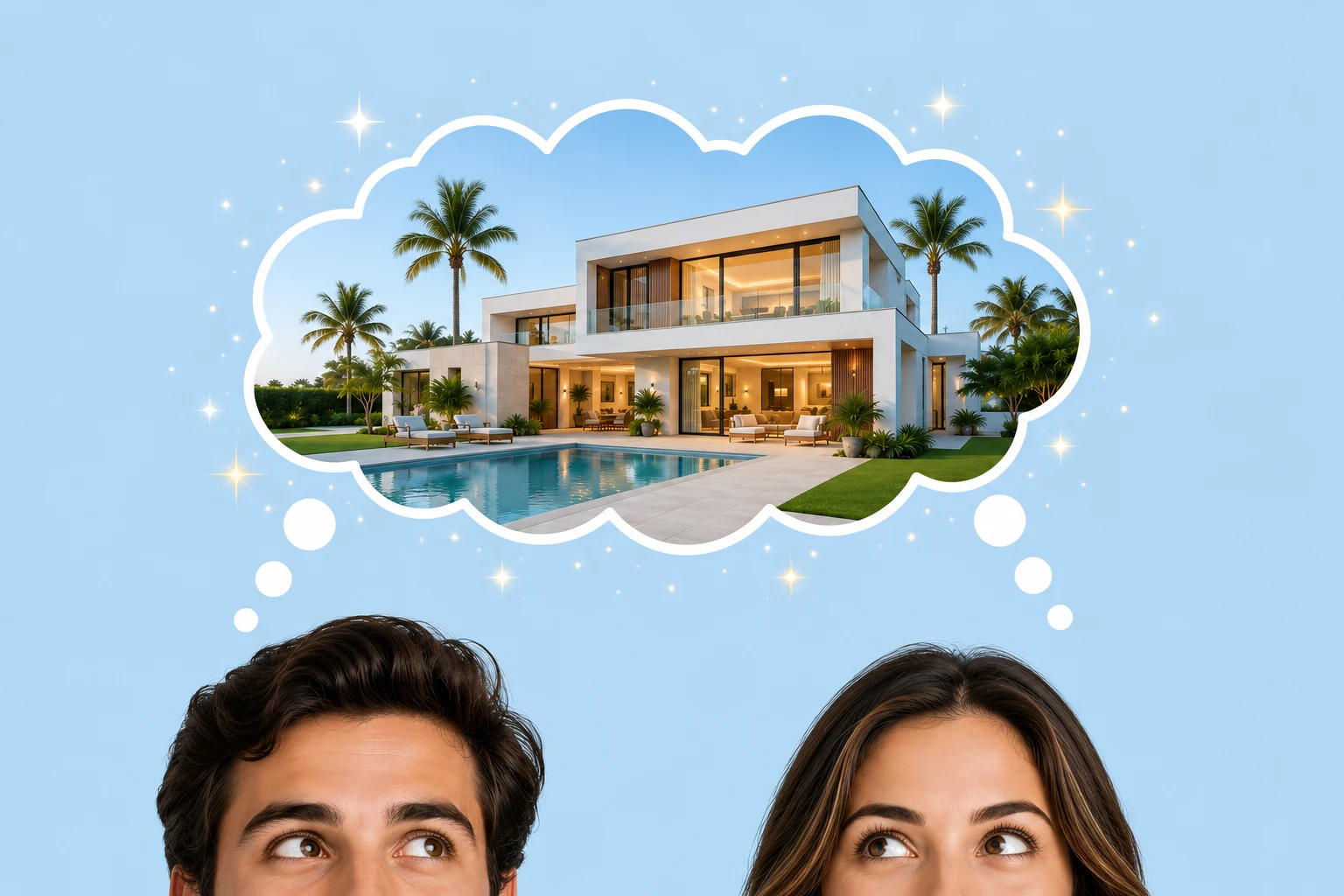 Pareja imaginando una villa de lujo en la República Dominicana